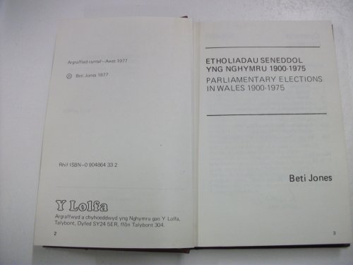 Beispielbild fr Etholiadau Seneddol yng Nghymru, 1900-75 zum Verkauf von Goldstone Books