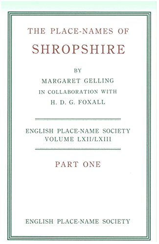 9780904889147: The Place-Names of Shropshire: Part 1 (County Volumes of the Survey of English Place-Names)