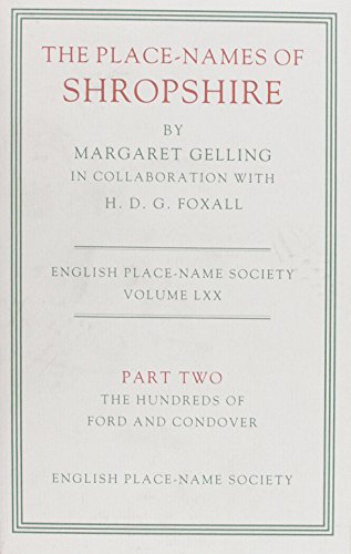 9780904889437: The Hundreds of Ford and Condover (Part 2) (County Volumes of the Survey of English Place-Names)