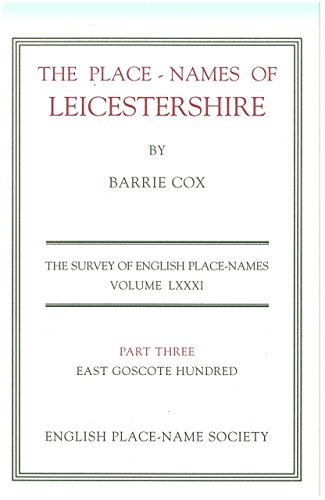 Imagen de archivo de Place-names of Leicestershire a la venta por Better World Books Ltd