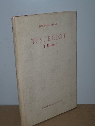 9780905289335: T.S.Eliot: A Memoir