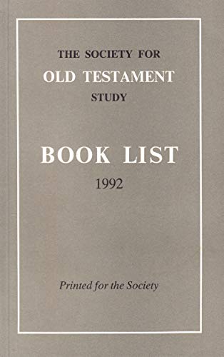 Stock image for The Society for Old Testament Study Book List, 1992 for sale by Librairie Le Lieu Bleu Paris