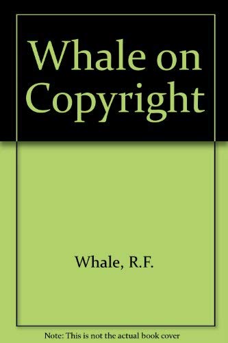 Beispielbild fr Whale on Copyright. zum Verkauf von Plurabelle Books Ltd