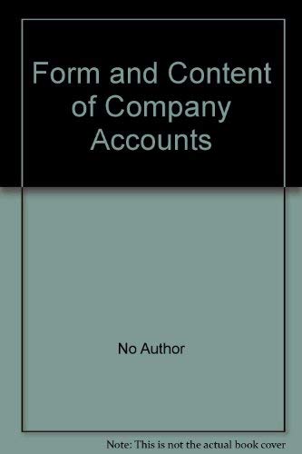 Form and Content of Company Accounts