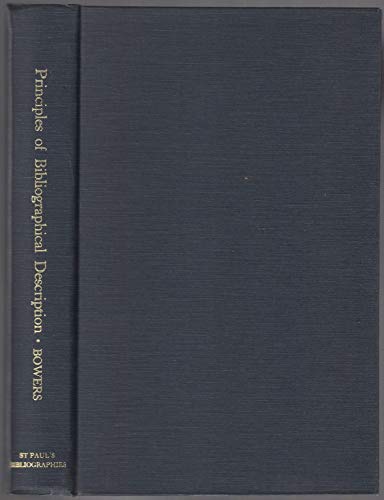 9780906795866: Principles of Bibliographical Description (St. Paul's Bibliographies, No 15)