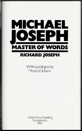 Stock image for Michael Joseph: Master of Words for sale by AwesomeBooks
