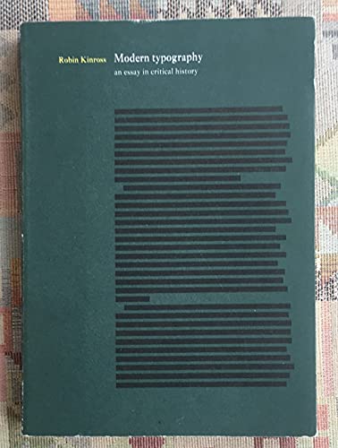 9780907259053: Modern Typography: An Essay in Critical History