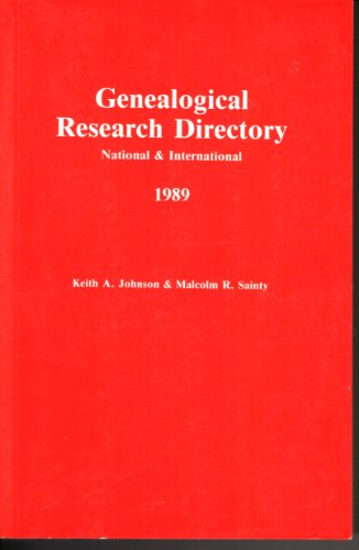 9780908120734: Genealogical Research Directory: National & International, 1989