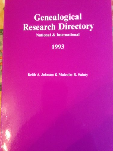 Stock image for Genealogical Research Directory - National and International for sale by RareNonFiction, IOBA