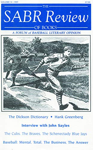Stock image for The SABR Review of Books A Forum of Baseball Literary Opinion 1989 Volume IV for sale by Willis Monie-Books, ABAA