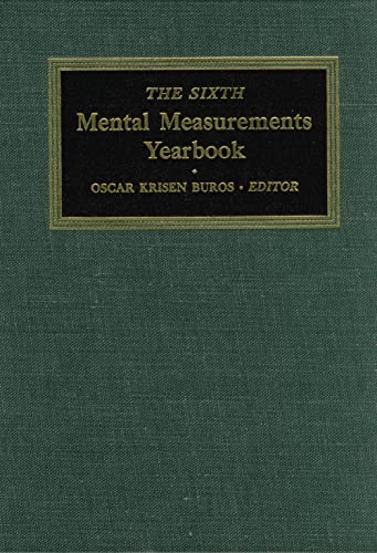 Beispielbild fr The Sixth Mental Measurements Yearbook (Buros Mental Measurements Yearbooks) zum Verkauf von Revaluation Books