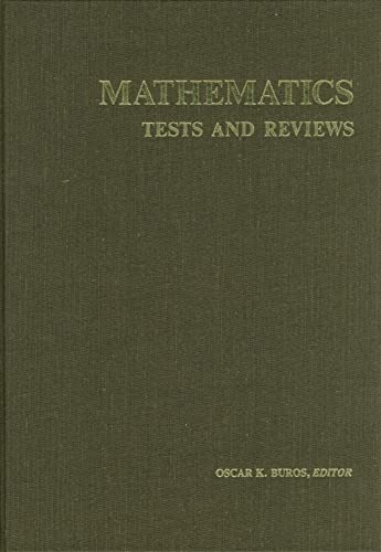 Stock image for Mathematics Tests and Reviews (Tests in Print (Buros)) for sale by Lucky's Textbooks