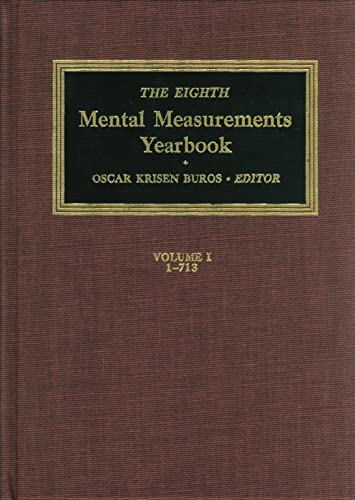 Stock image for The Eighth Mental Measurements Yearbook (2 Volumes) (Buros Mental Measurements Yearbook) for sale by BookResQ.