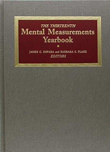 Stock image for THE THIRTEENTH MENTAL MEASUREMENTS YEARBOOK for sale by Russ States