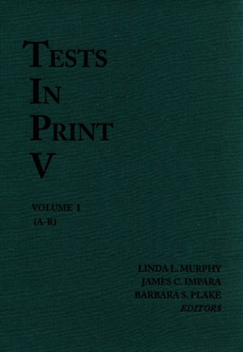 Beispielbild fr Tests in Print V: An Index to Tests, Test Reviews, and the Literature on Specific Tests zum Verkauf von ThriftBooks-Atlanta