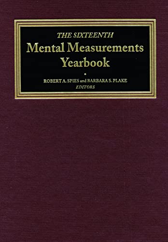 Beispielbild fr The Sixteenth Mental Measurements Yearbook (Buros Mental Measurements Yearbook) zum Verkauf von HPB-Red