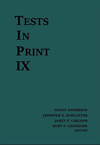 Beispielbild fr Tests in Print IX: An Index to Tests, Test Reviews, and the Literature on Specific Tests zum Verkauf von ThriftBooks-Dallas