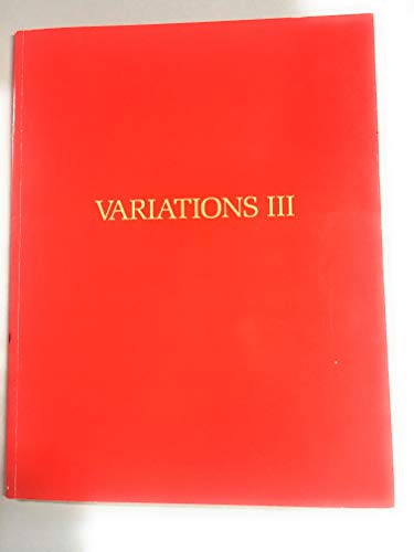 Imagen de archivo de Variations III; Emerging Artists in Southern California a la venta por Hackenberg Booksellers ABAA