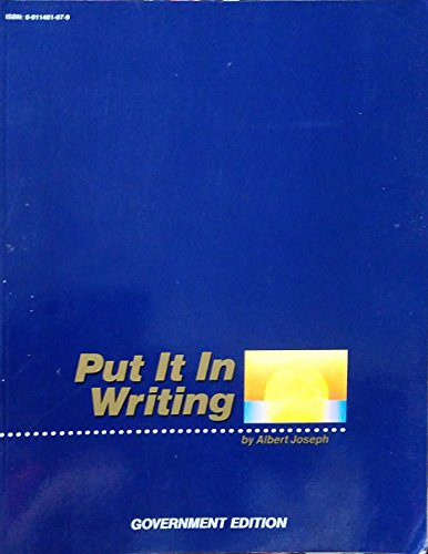 9780911481075: Put It in Writing (Government Edition)