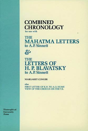 9780911500172: Combined Chronology: For Use With the Mahatma Letters to A. P. Sinnett & the Letters of H. P. Blavatsky Letters