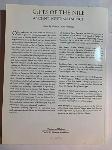 Imagen de archivo de Gifts of the Nile: Ancient Egyptian Faience.; (exhibition publication) a la venta por J. HOOD, BOOKSELLERS,    ABAA/ILAB