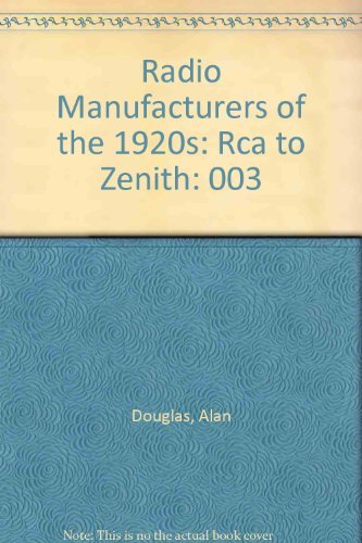 Stock image for Radio Manufacturers of the 1920s: RCA to Zenith: Volume 3 for sale by Dorothy Meyer - Bookseller