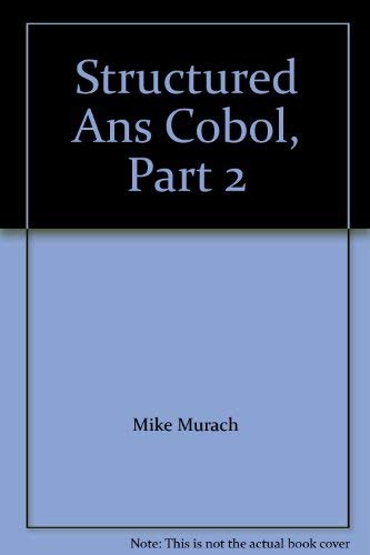 Imagen de archivo de Structured Ans Cobol, Part 2 a la venta por HPB-Red