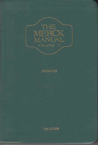 9780911910155: The Merck Manual of Diagnosis and Therapy: Specialties : Gynecology Obstetrics Pediatrics Psychiatry Pharmacology Other Specialties