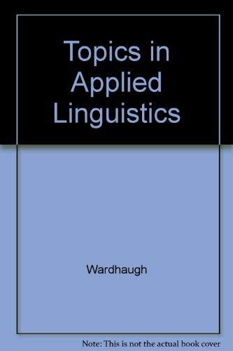 Beispielbild fr Topics in Applied Linguistics. zum Verkauf von Plurabelle Books Ltd