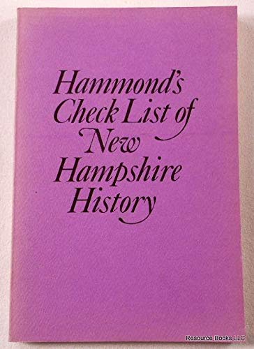 Stock image for Hammond's Check List of New Hampshire history for sale by Stony Hill Books