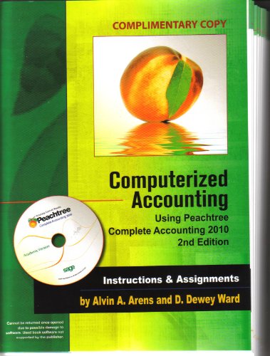 Imagen de archivo de Computerized Accounting Using Peachtree Complete Accounting 2010 a la venta por HPB-Red