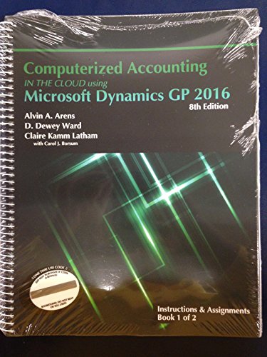 Imagen de archivo de Computerized Accounting in the Cloud Using Microsoft Dynamics-GP 2016 a la venta por SecondSale