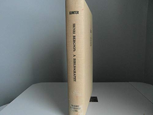 Stock image for Henri Bergson : A Bibliography for sale by Better World Books: West
