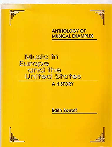 9780912675459: Anthology of Musical Examples for Music in Europe & the United States: A History
