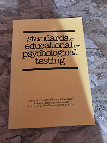 Beispielbild fr Standards for Educational and Psychological Testing zum Verkauf von Wonder Book