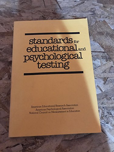 Standards for Educational and Psychological Testing (9780912704951) by American Psychological Association