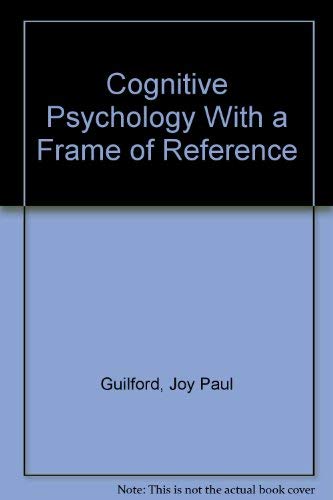 Imagen de archivo de Cognitive Psychology with a Frame of Reference a la venta por Better World Books