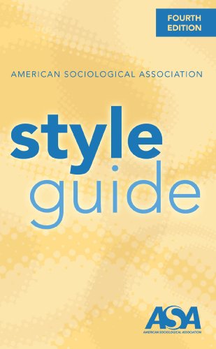 Beispielbild fr American Sociological Association Style Guide zum Verkauf von BooksRun