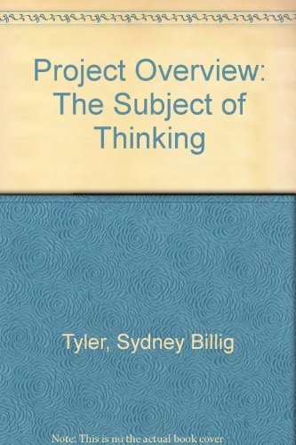 Beispielbild fr Project Overview: The Subject of Thinking zum Verkauf von Ergodebooks