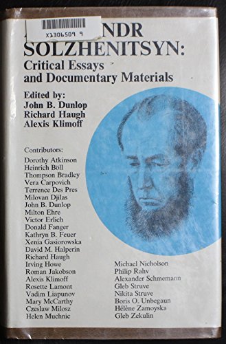 Beispielbild fr Aleksandr Solzhenitsyn : Critical Essays and Documentary Materials zum Verkauf von Better World Books