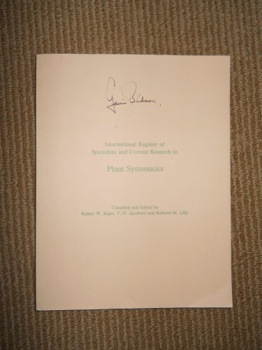 9780913196397: International Register of Specialists and Current Research in Plant Systematic