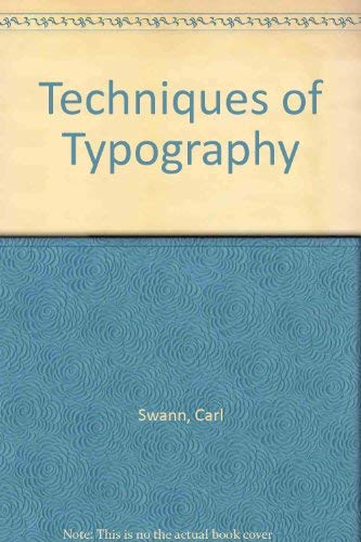 9780913720400: Techniques of Typography