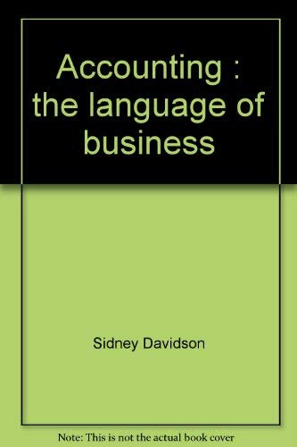 Beispielbild fr Accounting : The Language of Business zum Verkauf von Better World Books