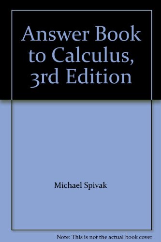 9780914098935: Answer Book to Calculus, 3rd Edition