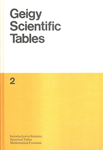 Stock image for Geigy Scientific Tables, Vol. 2: Introduction to Statistics Statistical Tables Mathematical Formulae for sale by Your Online Bookstore