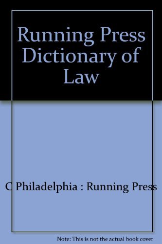 Imagen de archivo de Runnnig Press Dictionary of Law a la venta por Books for a Cause