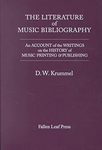 Beispielbild fr The Literature of Music Bibliography : An Account of the Writings on the History of Music Printing and Publishing zum Verkauf von Better World Books: West