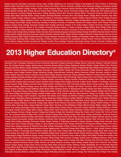 Stock image for 2013 Higher Education Directory for sale by Better World Books