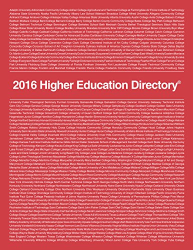 9780914927754: Higher Education Directory: 2016