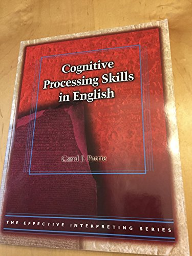 Imagen de archivo de Cognitive Processing Skills in English (Effective Interpreting) a la venta por ThriftBooks-Dallas